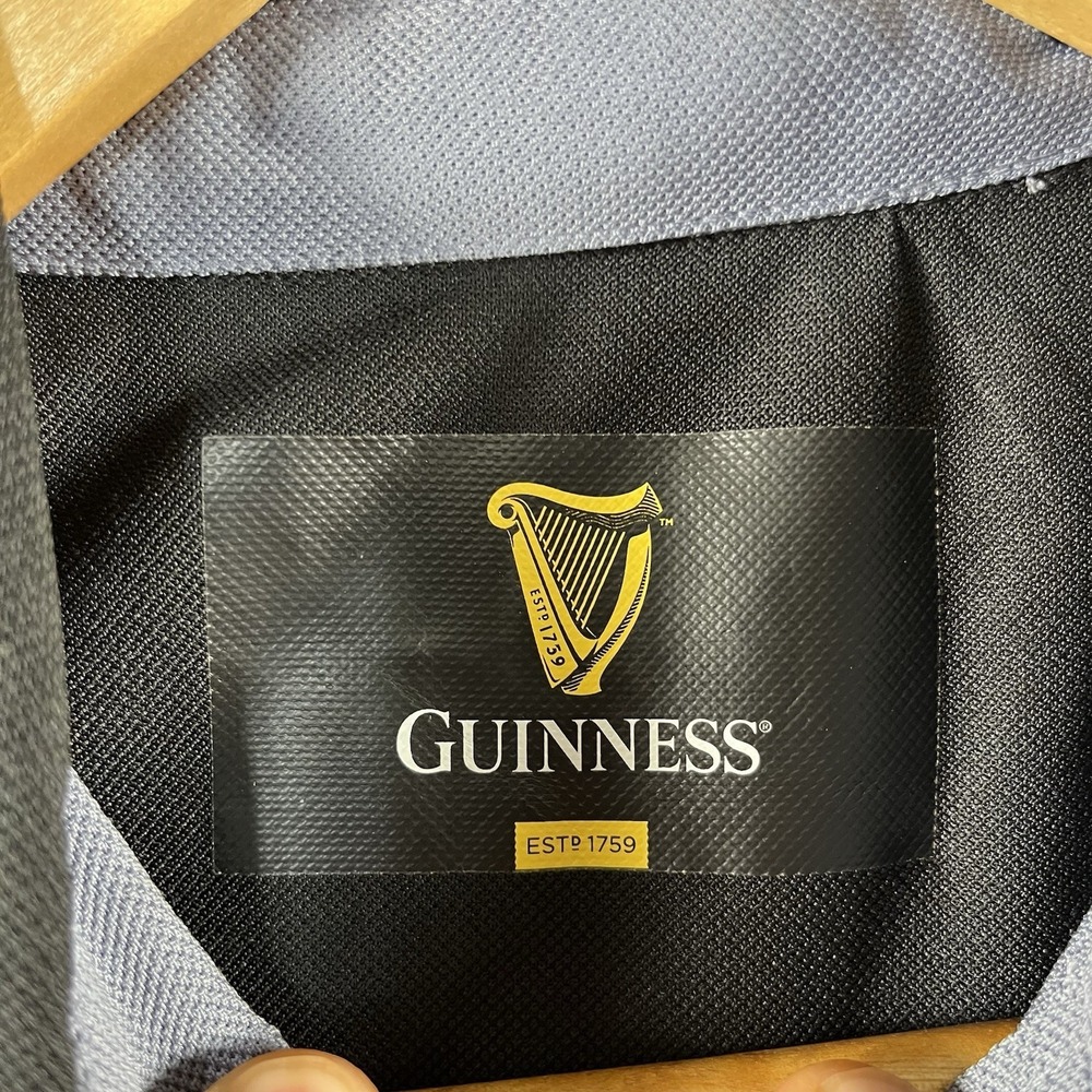 Guinness Men's Black And Grey Panelled Performance Golf Shirt Medium - Picture 3 of 8